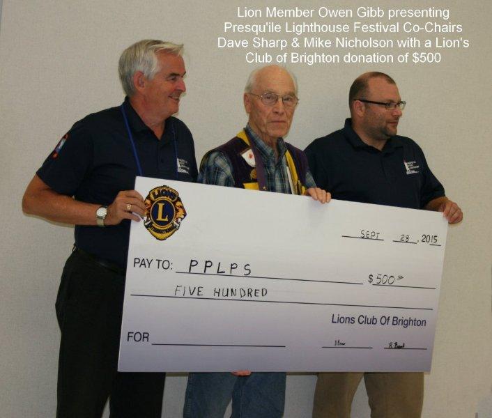 Lion's club donation to PL Festival, 2015